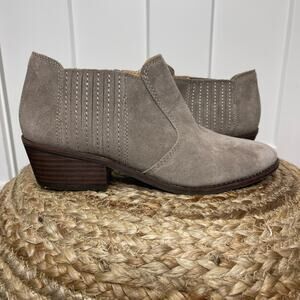 Lucky Brand Gray Leather Folley Ankle Booties Size 9.5